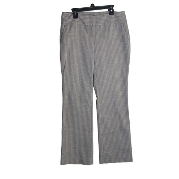 Ann Taylor Factory Pants Womens SZ 0 Curvy Gray Stripe Trouser Classic Runs Big - Picture 1 of 10
